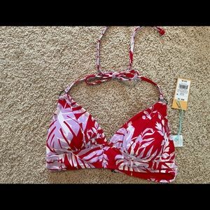 Red & Lavender target bathing suit top